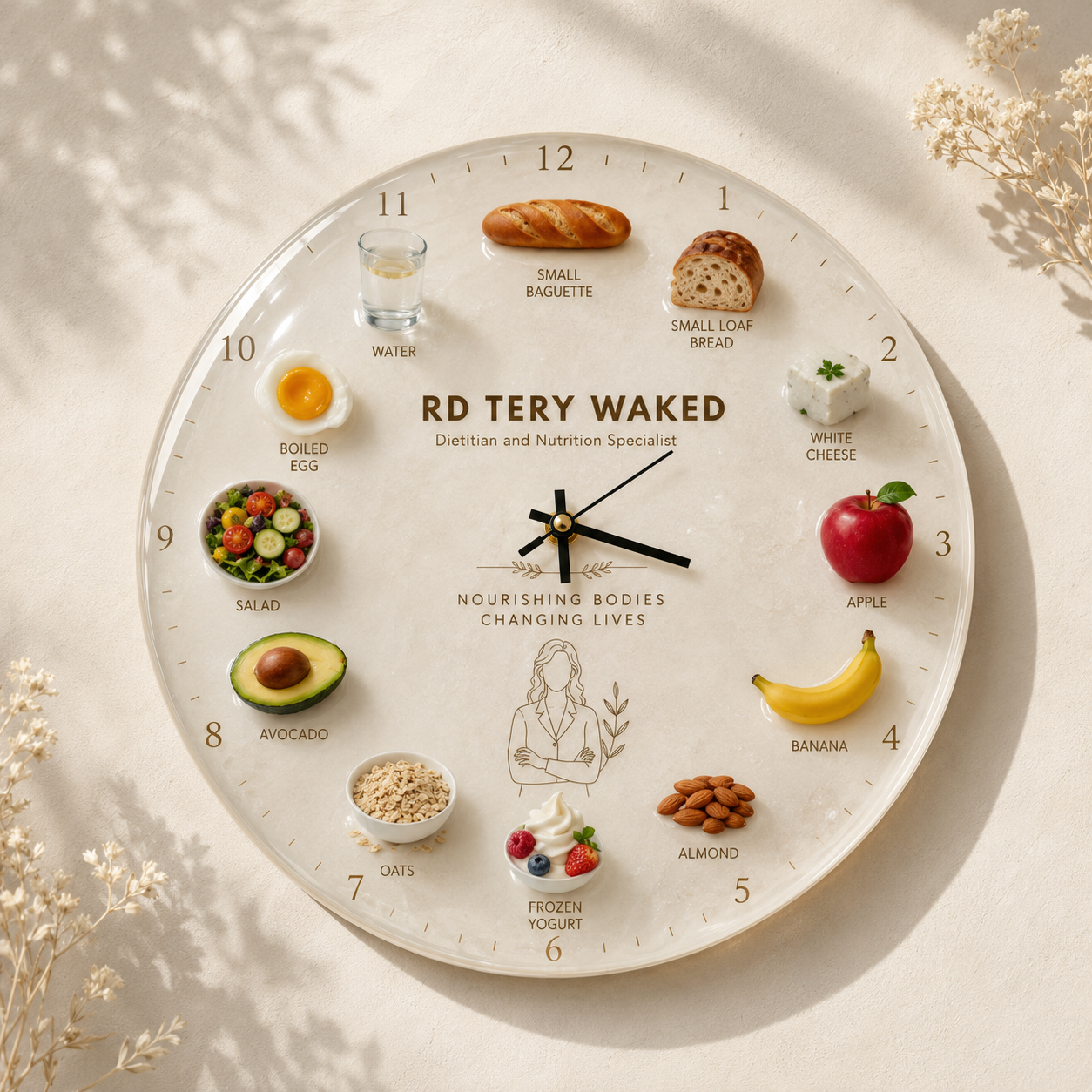 Personalized Nutritionist Resin Clock