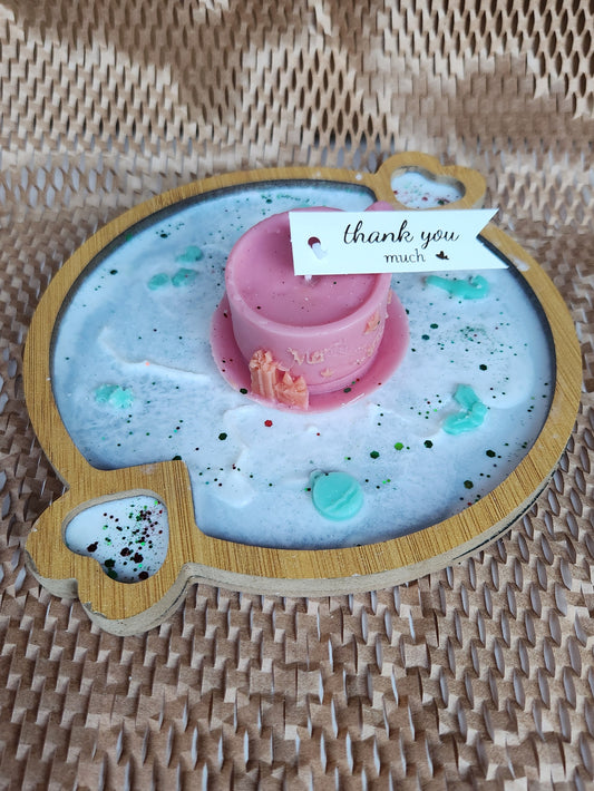 Christmas Tea Cup on tray