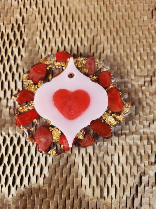 plate with red heart