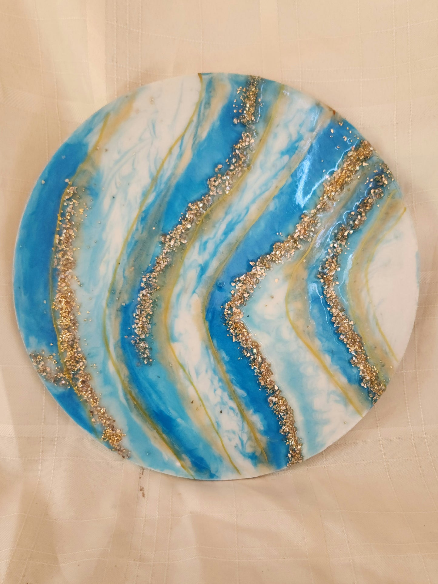 Customized geode and resin frame/ clock with crystals