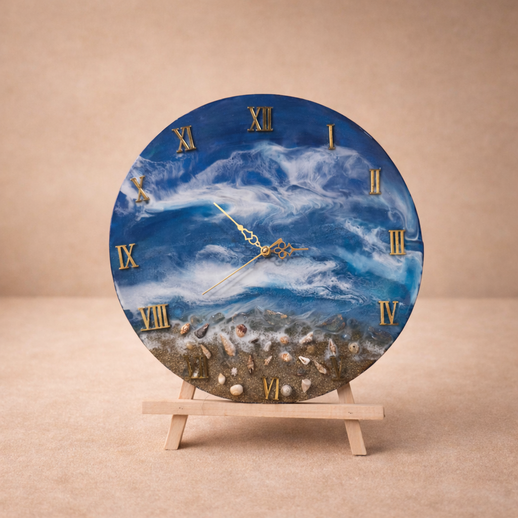 Ocean Resin Art Clock