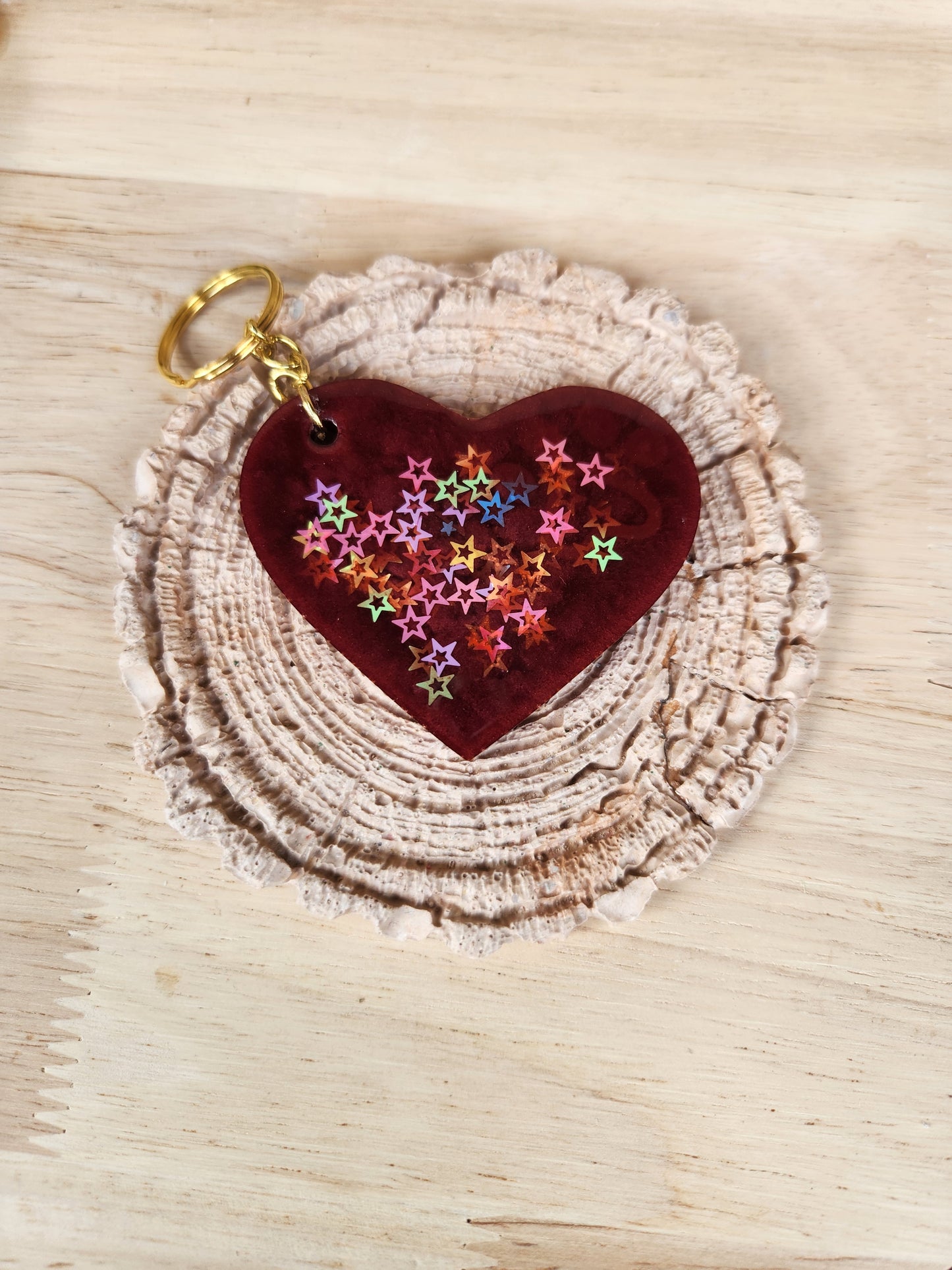 Heart with paw imprint keychains
