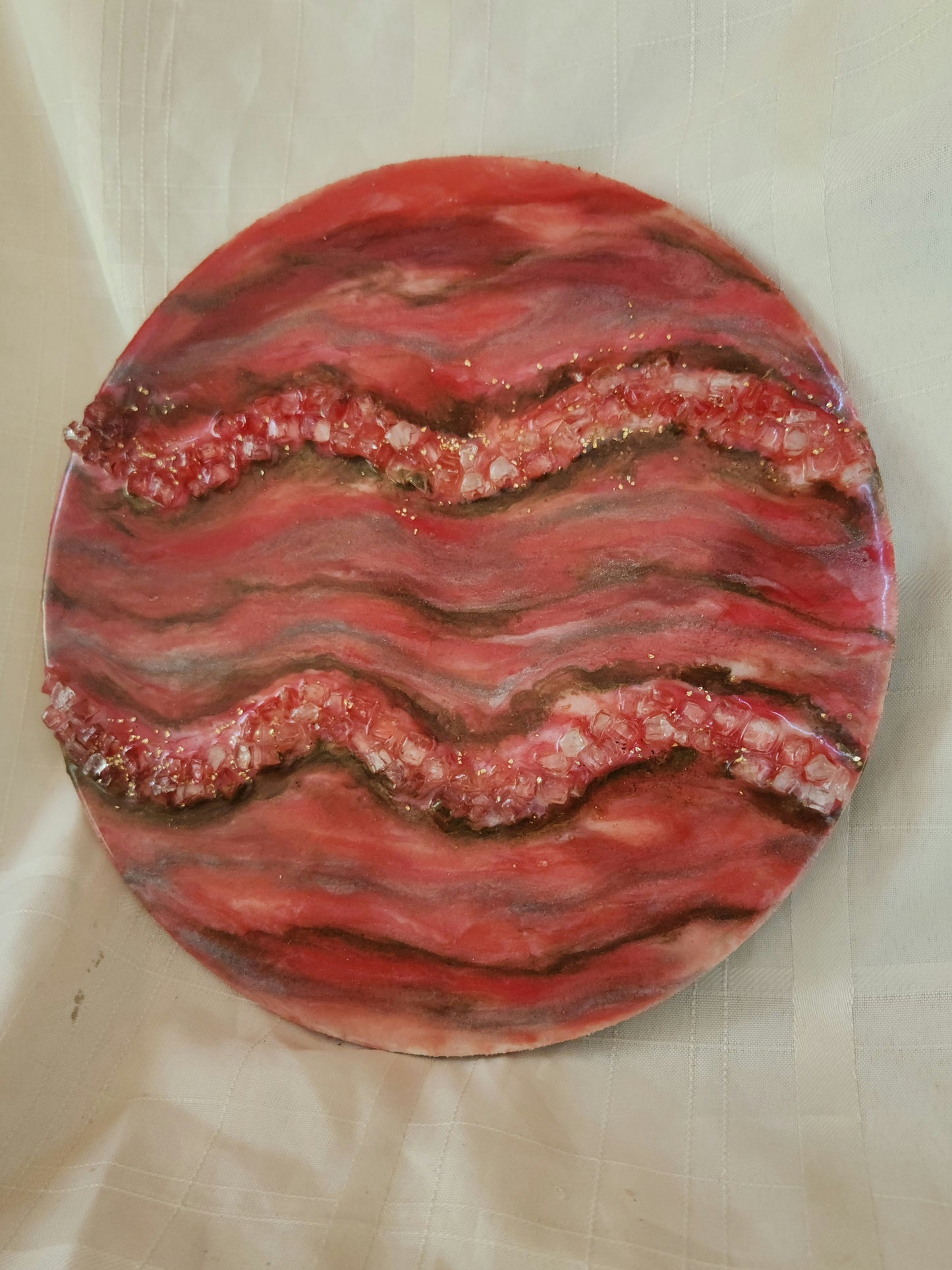 Customized geode and resin frame/ clock with crystals