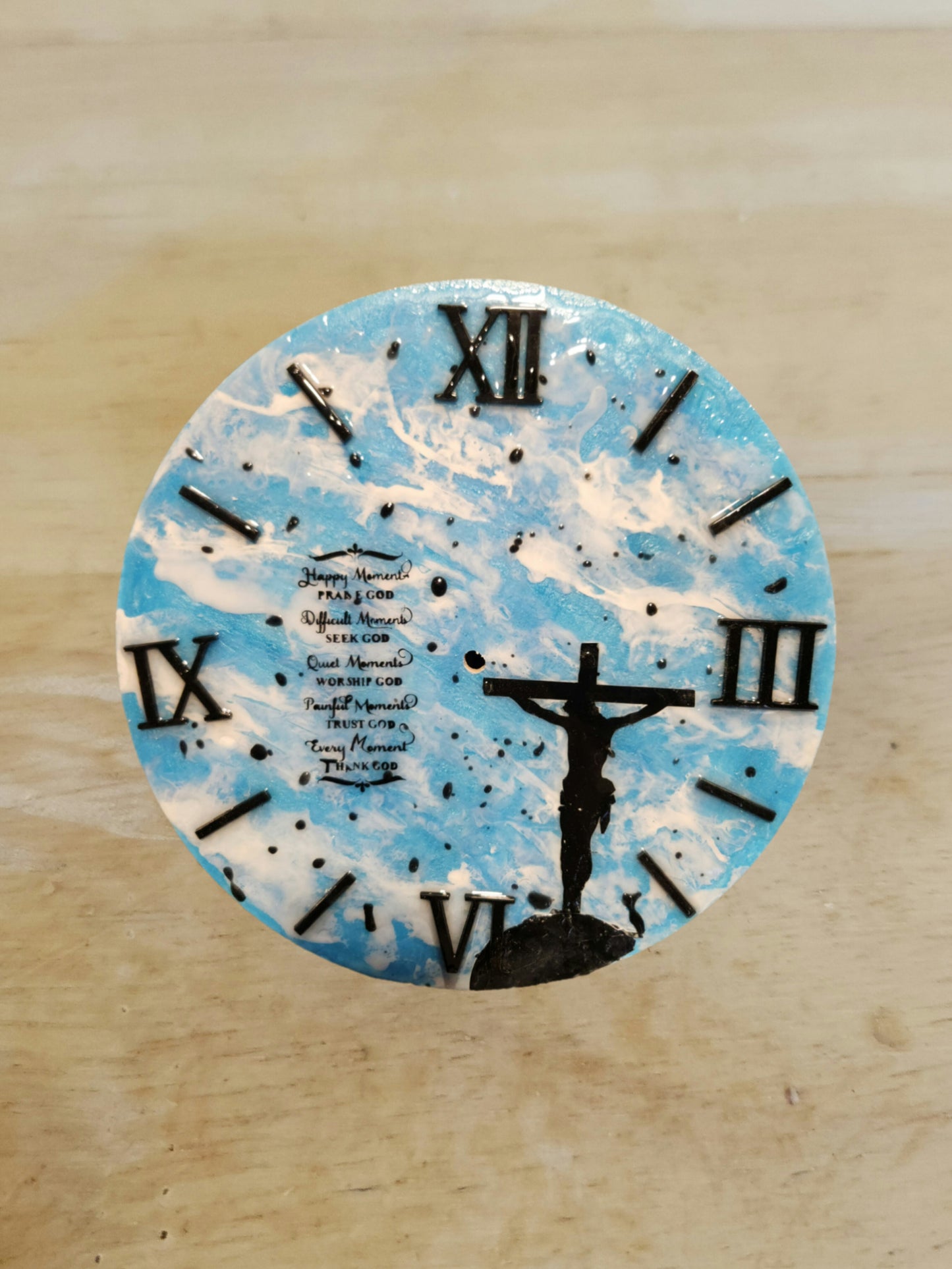 Customized Christian resin clock