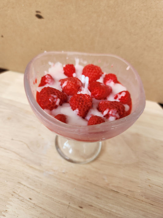 Strawberry Delight Dessert Candle