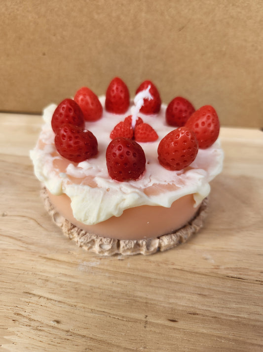 Strawberry Delight Cake Candle
