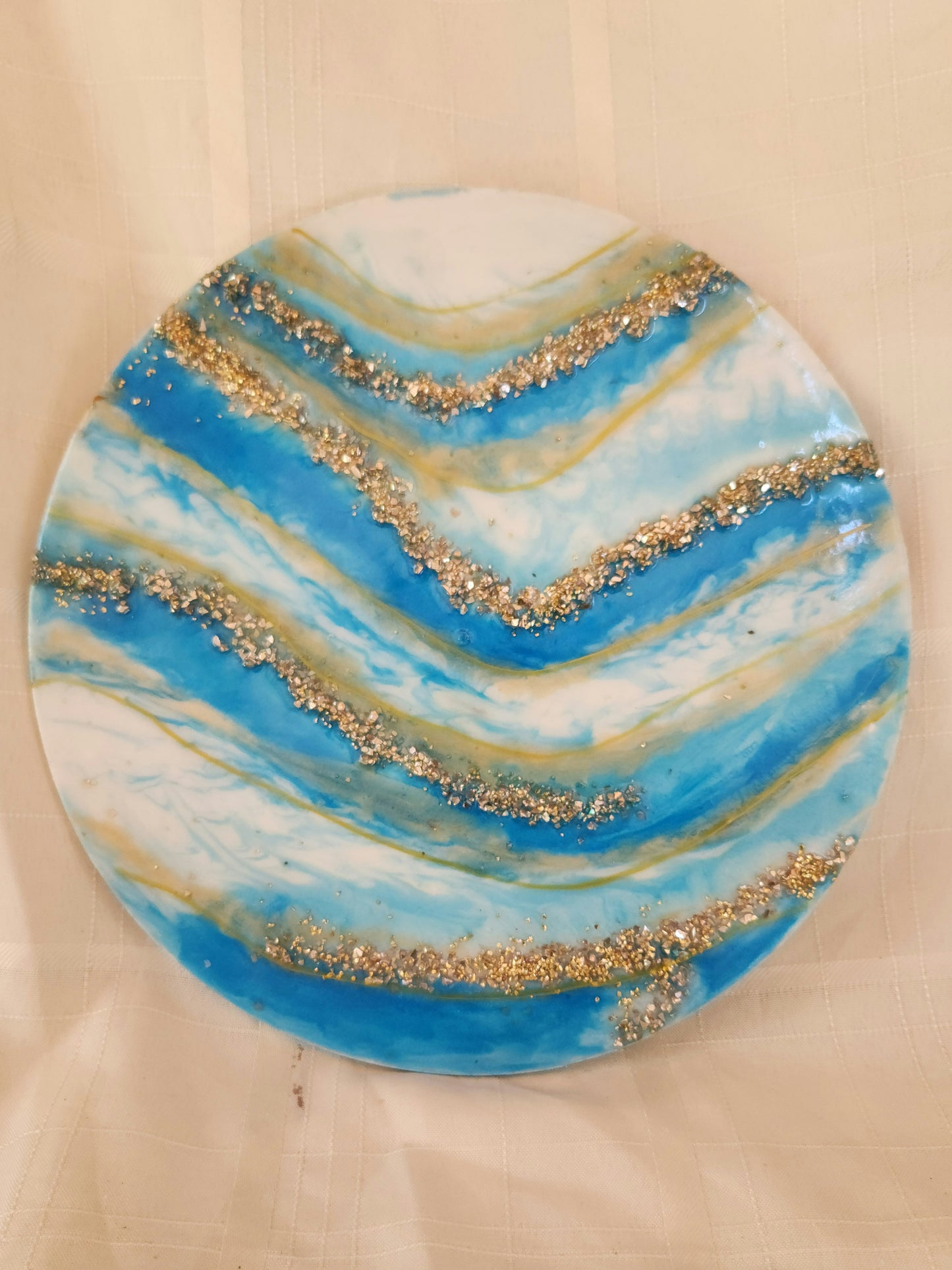 Customized geode and resin frame/ clock with crystals
